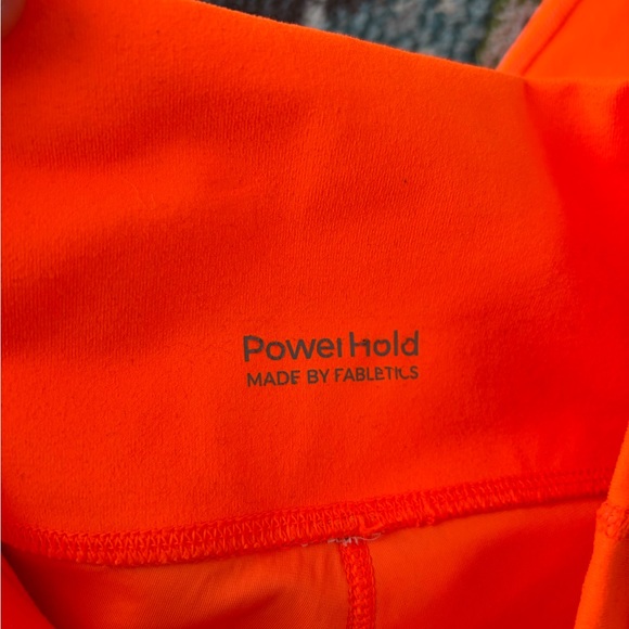 Fabletics PowerHold Bright Orange Leggings - Picture 2 of 4
